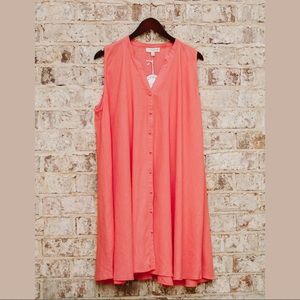 Curvy Umgee Linen Blend Swing Dress